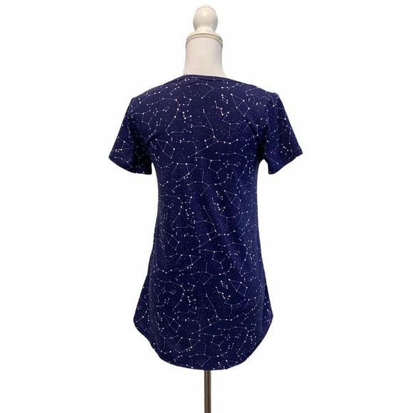 LULAROE Blue Constellations Stars Print Top Blouse - Picture 4 of 6